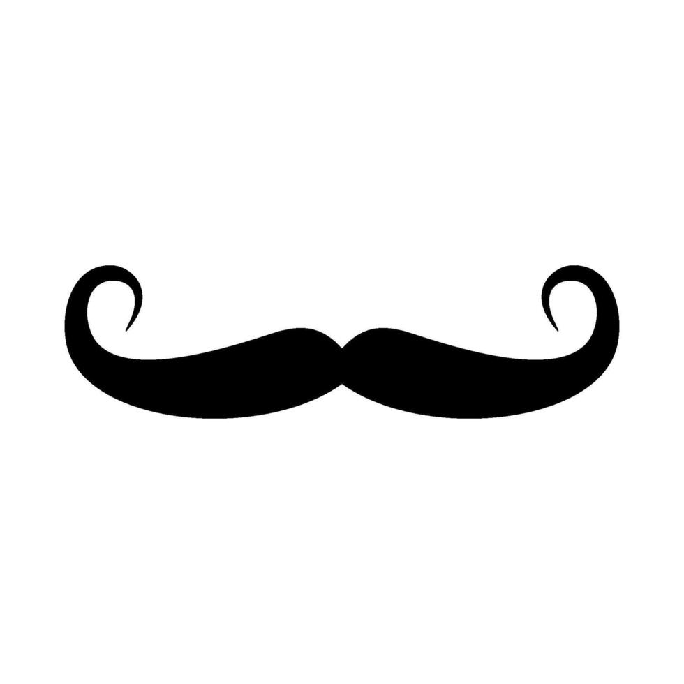 Curly Mustache Icon Logo Template Illustration Design vector