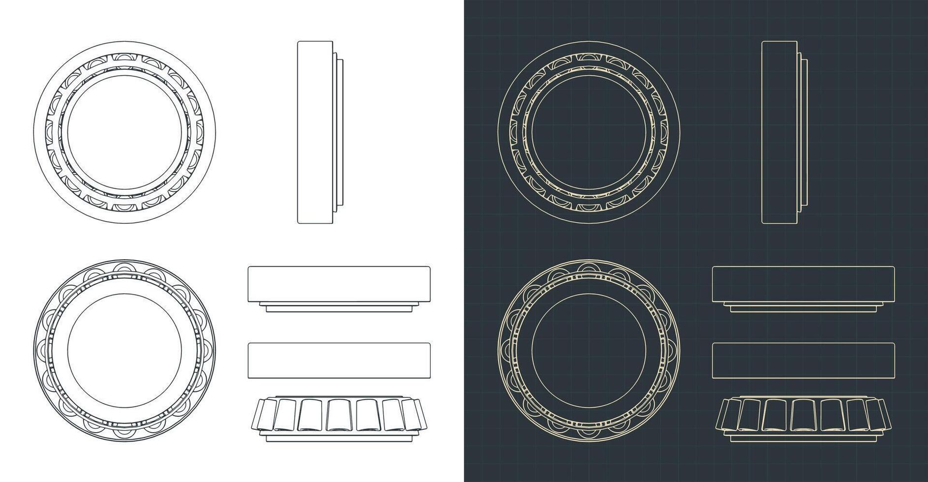 Bearings blueprints illustrations vector