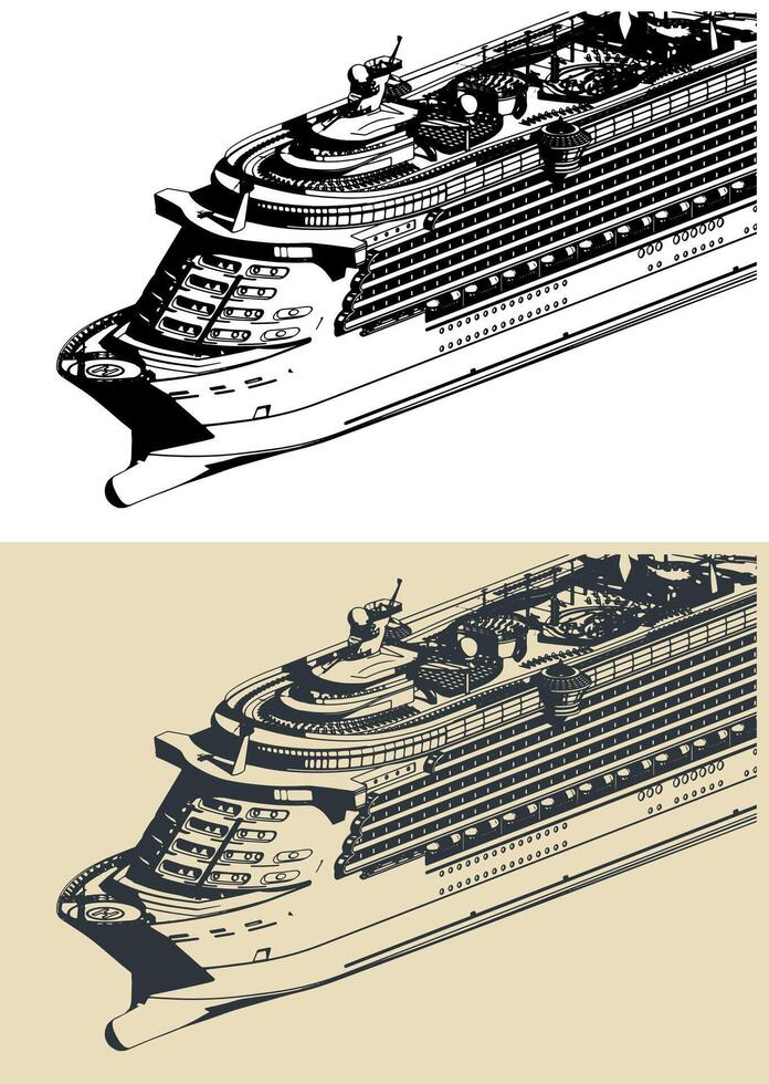 Large cruise liner vector