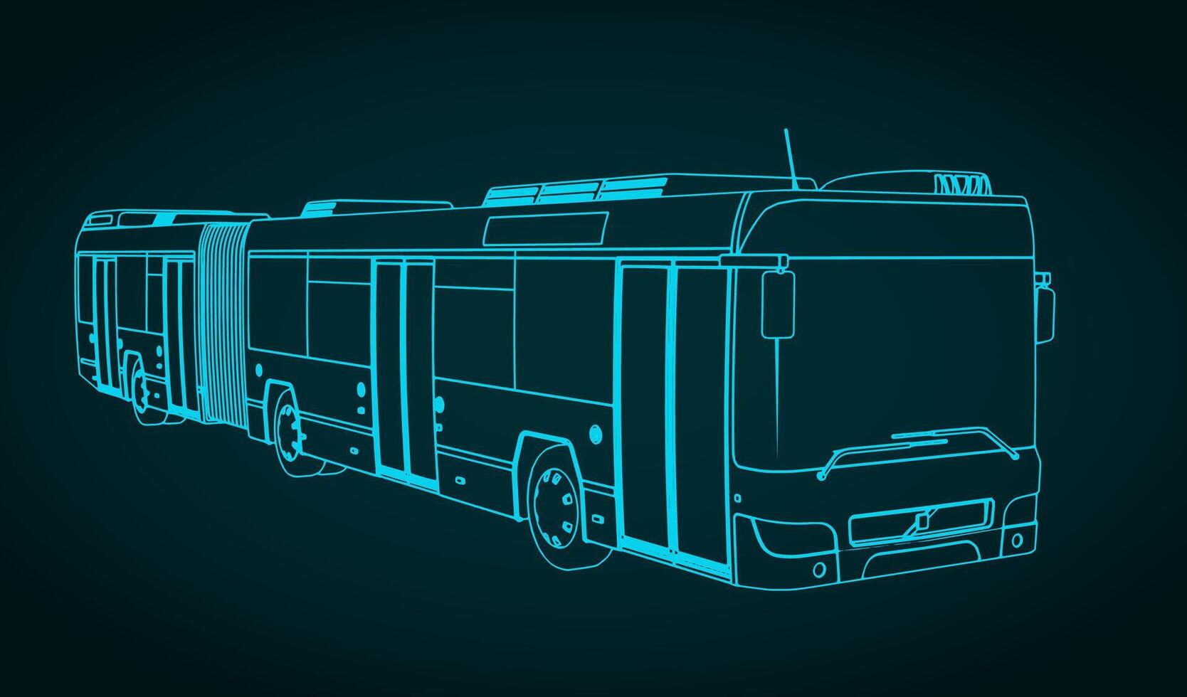 Articulated city bus vector