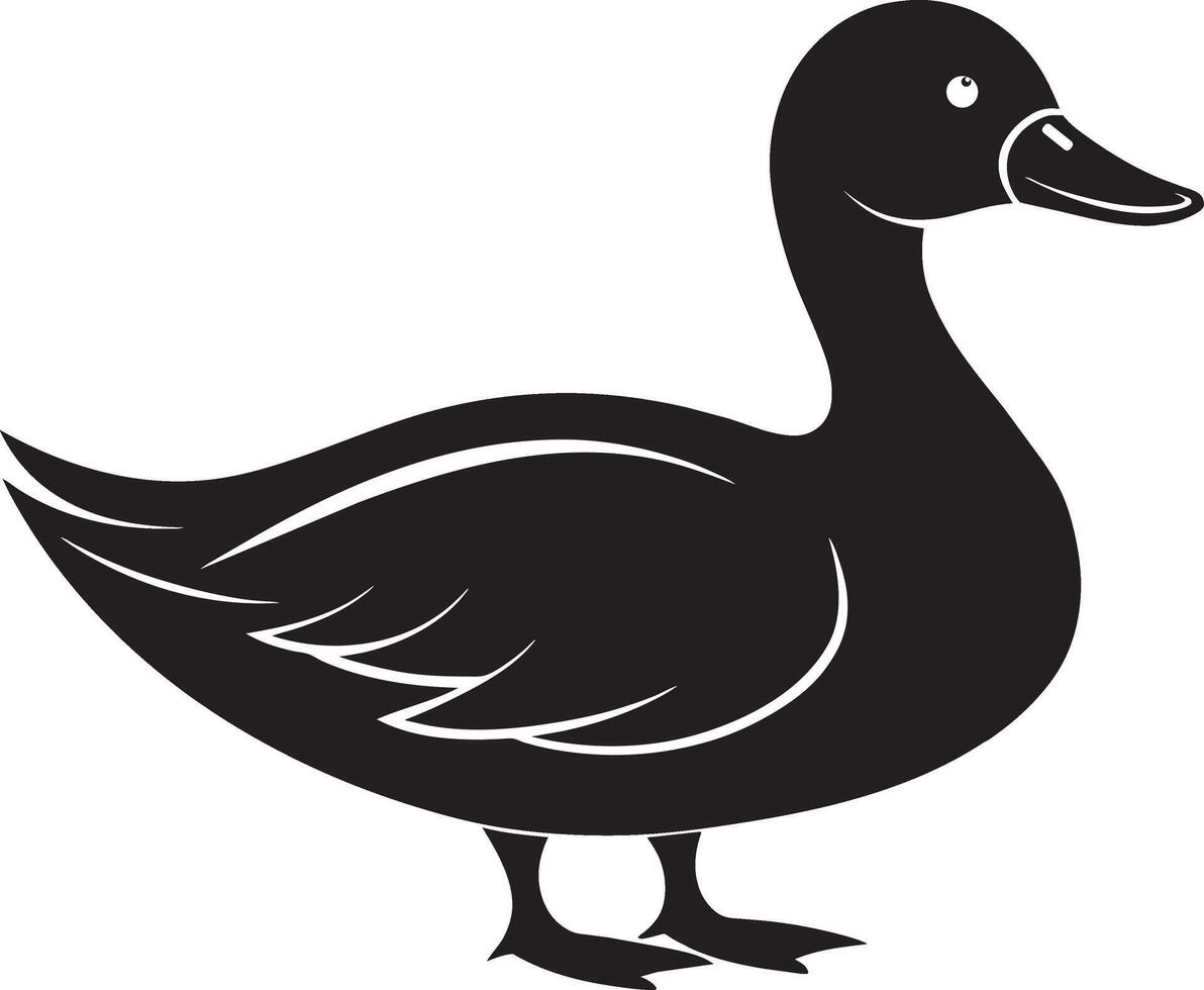 Black and white swan art vector