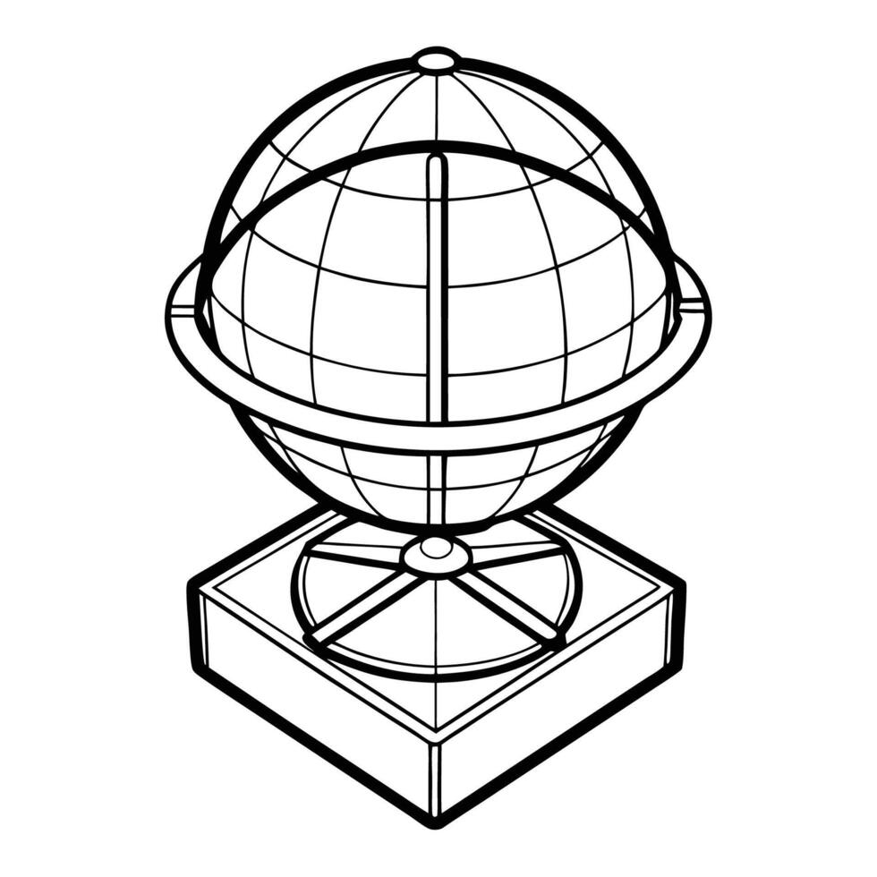 Multiview Orthographic Projection Illustrating Isometric Dimensions vector