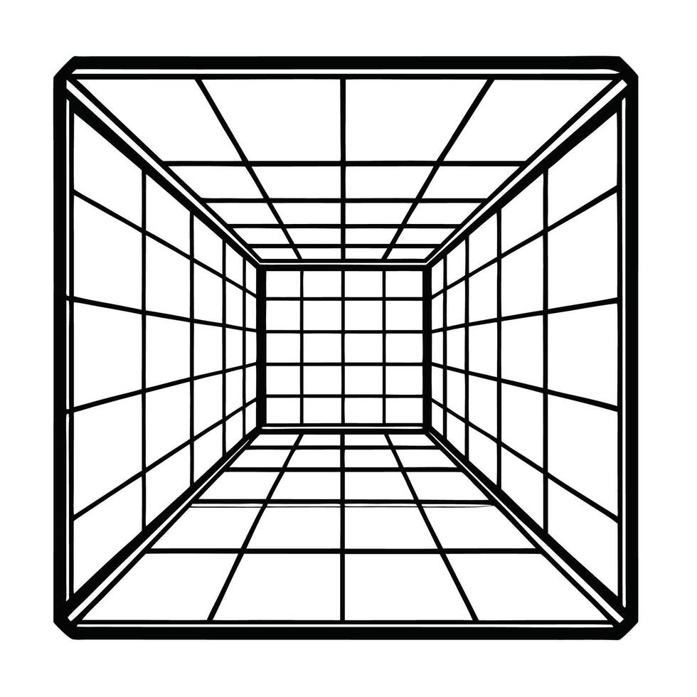 Majestic Perspective Drawing of a Soaring Cathedral Ceiling vector
