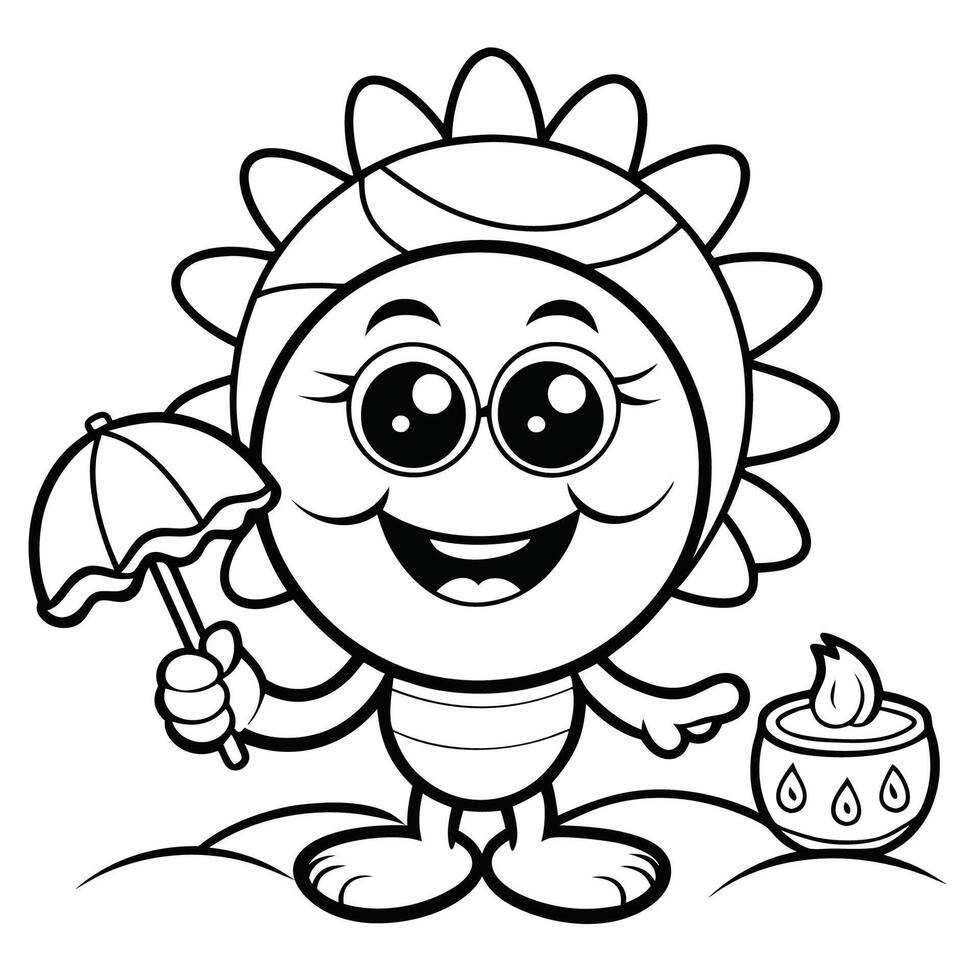 Delightful Summer Coloring Page for Kids and Adults Alike vector