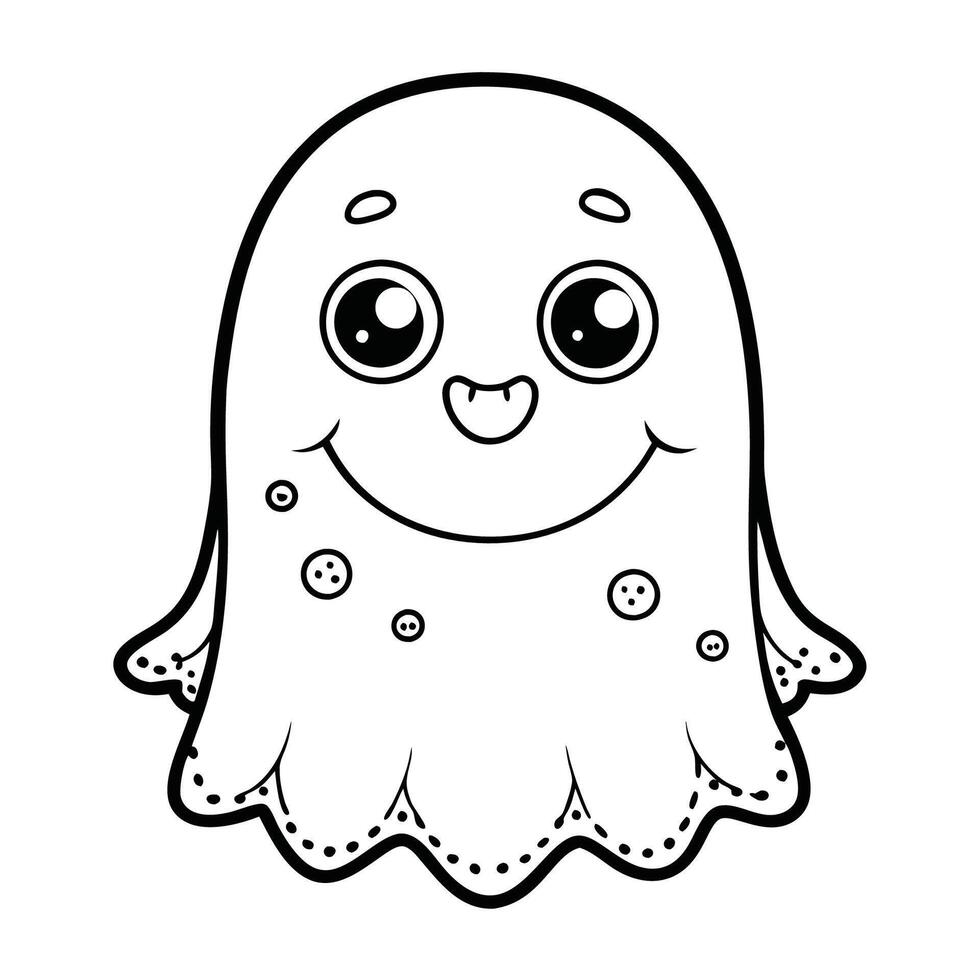 Spooky Dot to Dot Ghost for Halloween Coloring Activity vector