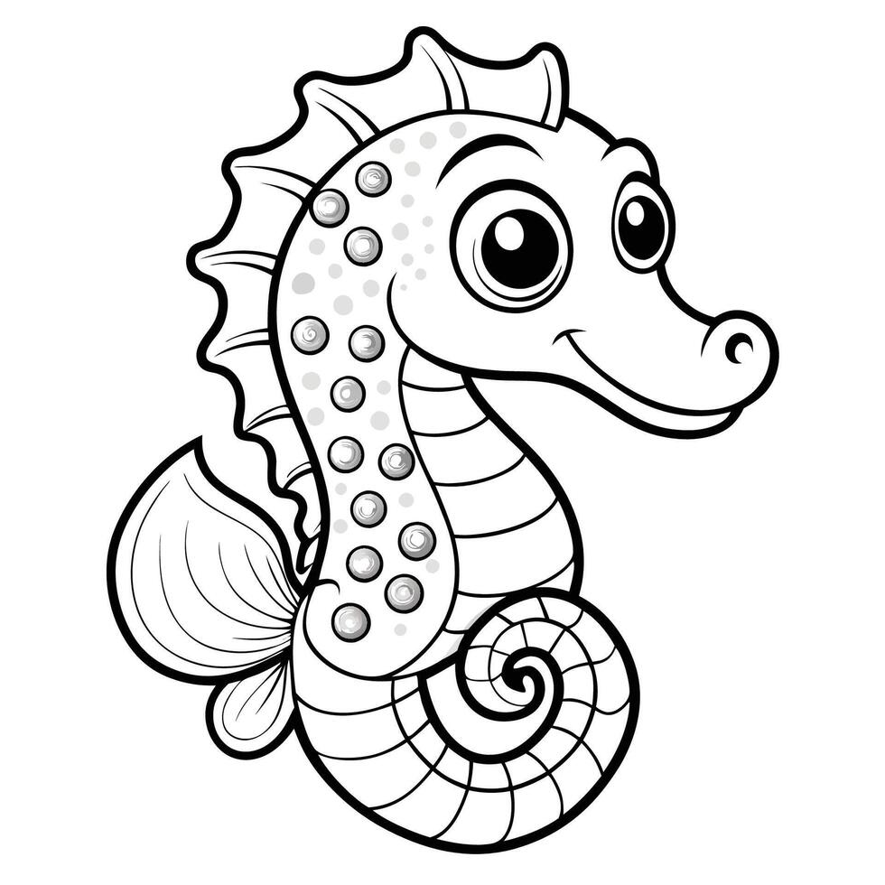 Connect the Dots to Reveal an Enchanting Seahorse for Kids vector