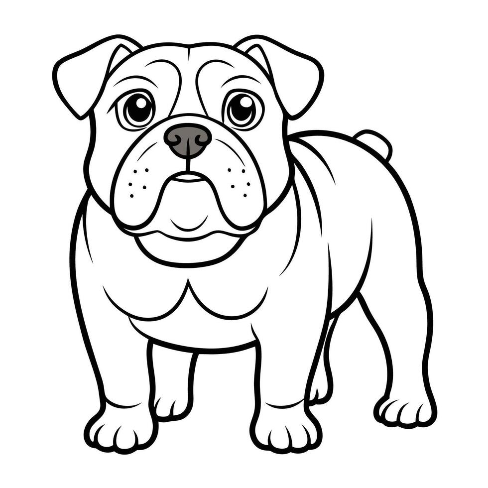 Detailed Coloring Page Featuring a Majestic Bulldog Breed Dog vector