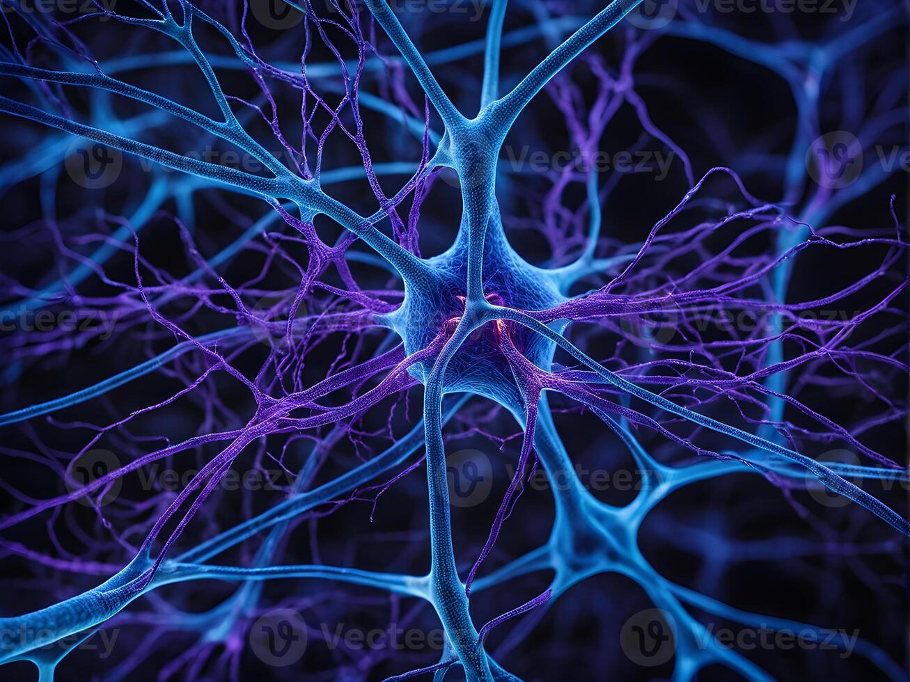Microbiology of the human knot nerves system with complex and intricate network in a body organ structure photo