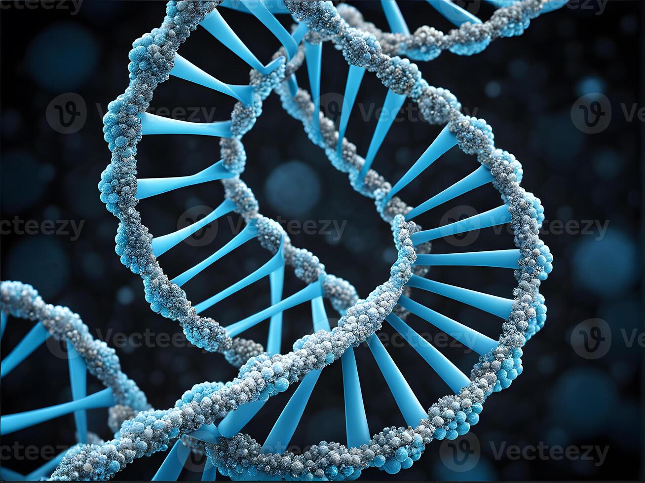 Microbiology of the human dna spiral double helix form with complex and intricate genetic structure photo