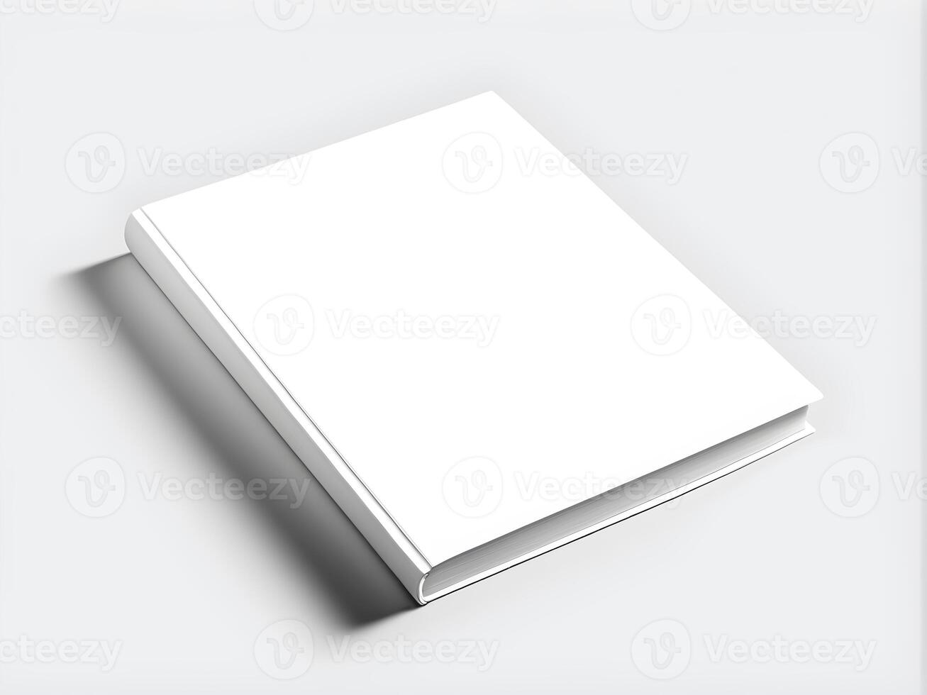 A4 book soft cover mock up with blank cover. Journal template design. Textbook with copy space against white background photo
