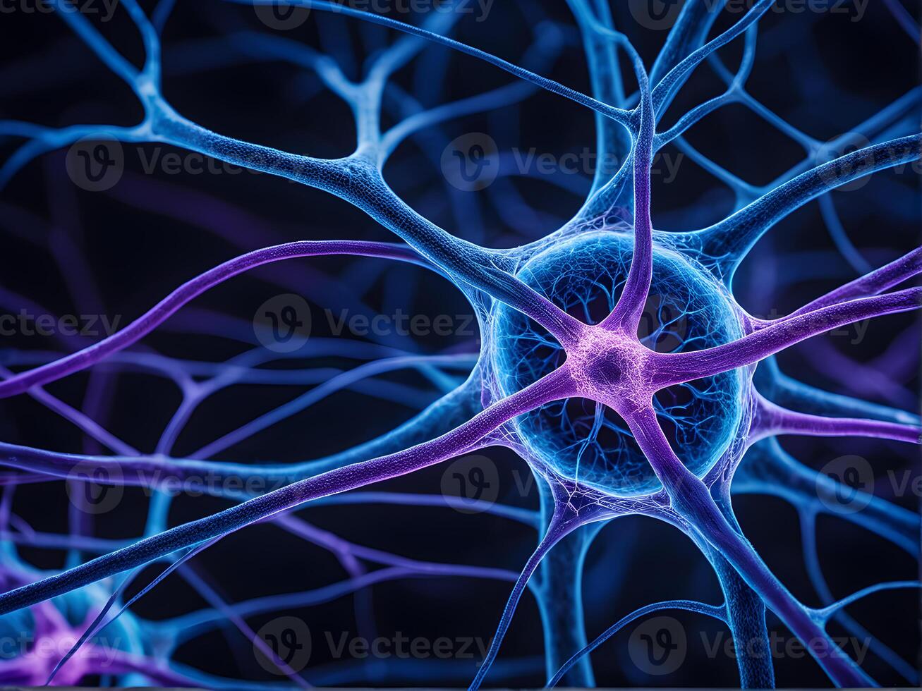 Microbiology of the human knot nerves system with complex and intricate connection network in a body organ structure photo