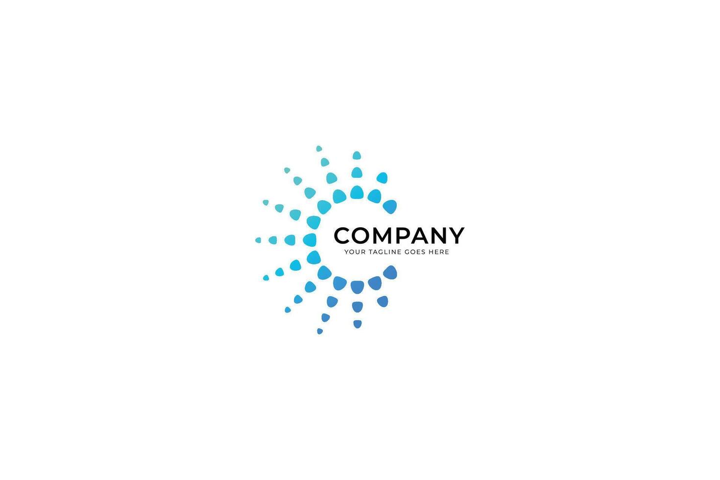 Tech Company Logo Global Connection and Network with Dots Halftone Shape Linear Round vector