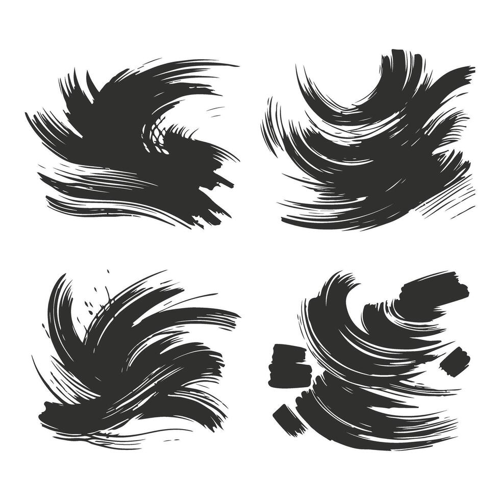 Artistic Ink Splash with Brush Strokes vector