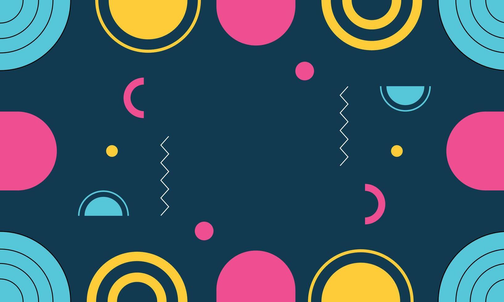 flat background colorful geometric circle shapes vector