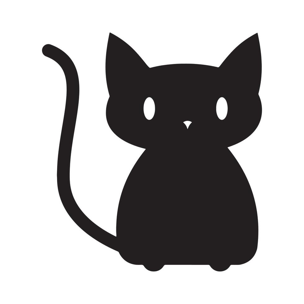cut cat silhouette vector