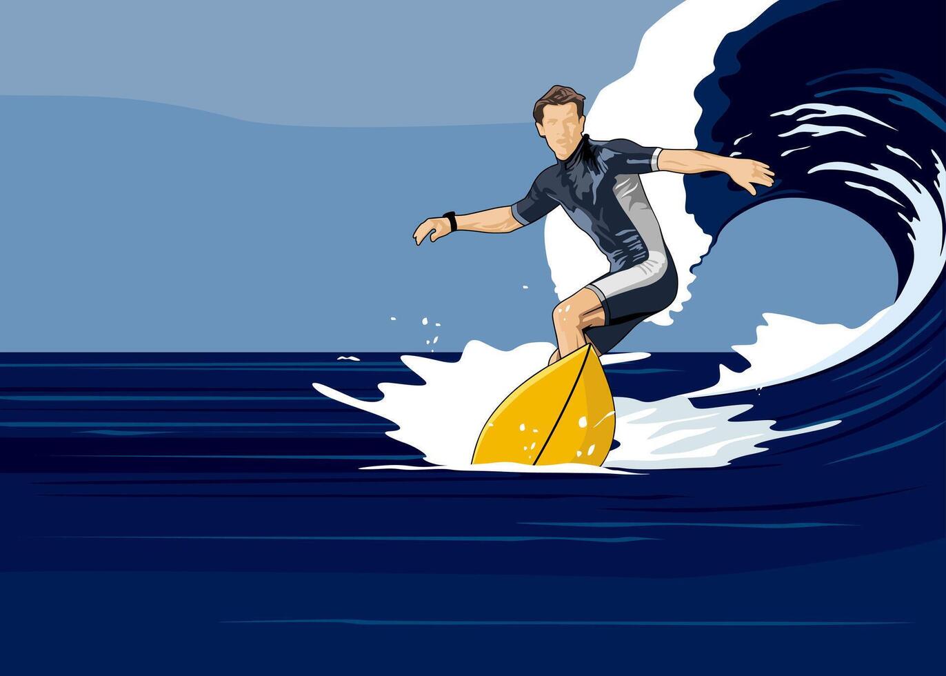 surfing beach illustration design vector