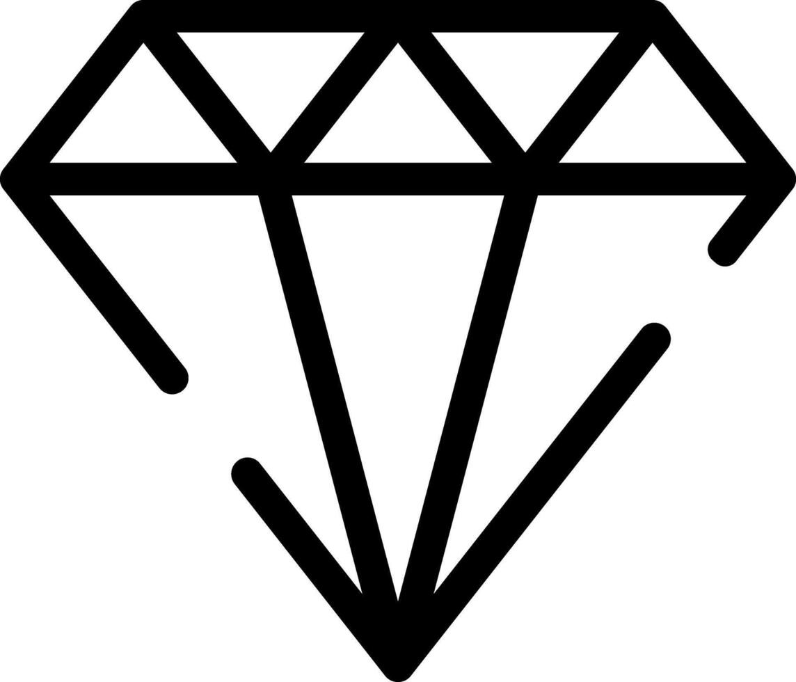 Rounded Stroke DIAMOND Icon vector
