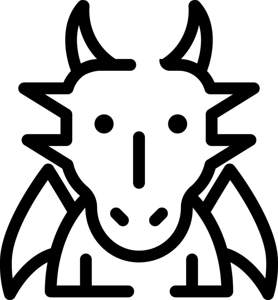 Rounded Stroke DRAGON Icon vector