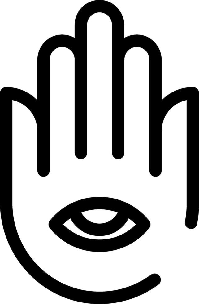 Rounded Stroke HAMSA HAND Icon vector