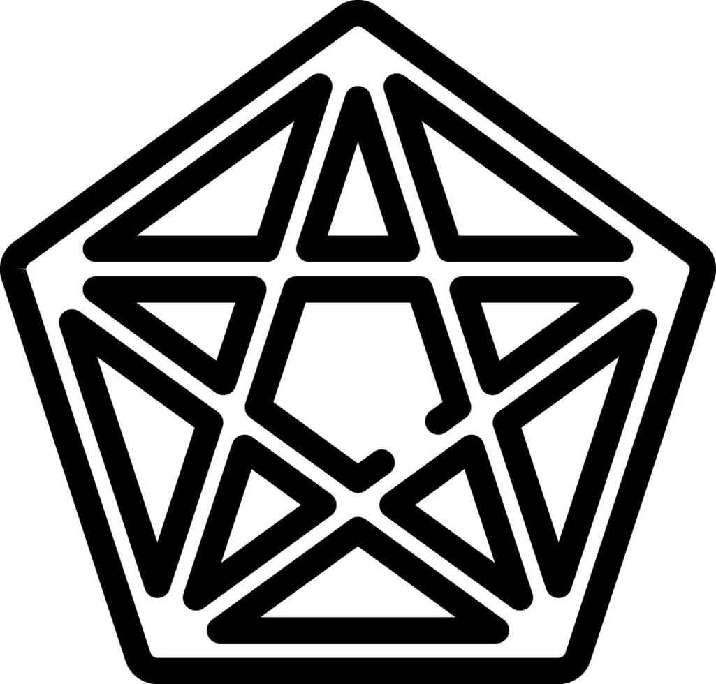 Rounded Stroke PENTAGRAM Icon vector