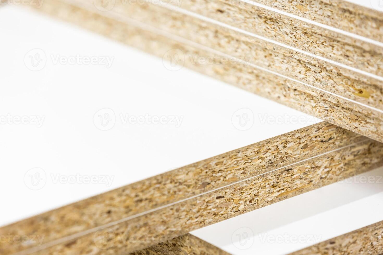 Close up of MDF board or plank for kind of furniture, woodwork concept photo