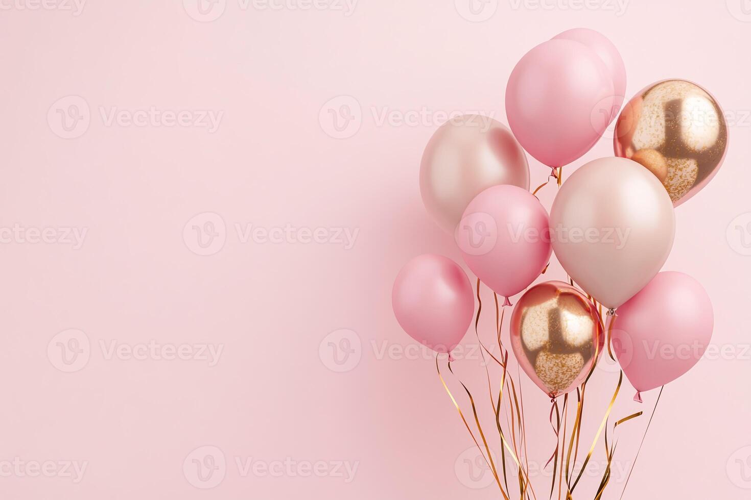 Pastel Pink Heart Balloon with Festive Party Decorations and Love Theme photo