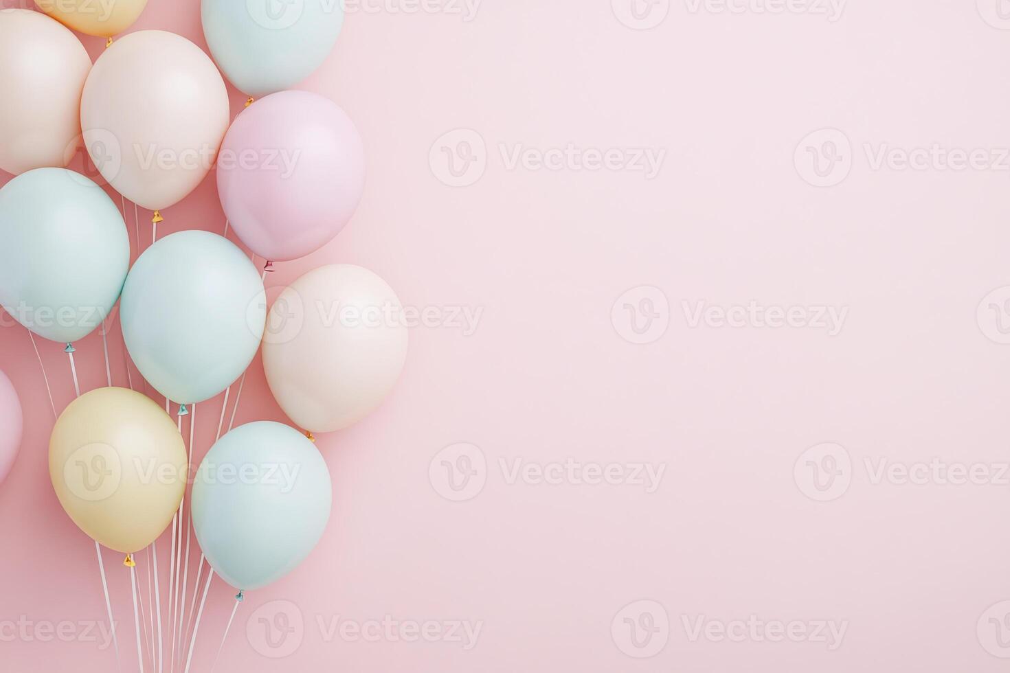 Pastel Pink Heart Balloon with Festive Party Decorations and Love Theme photo