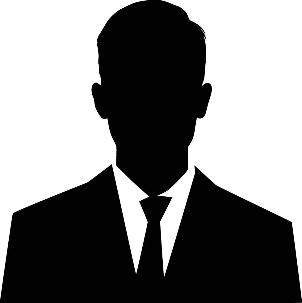 Minimalist Silhouette Design Confident Man's Facial Expression vector