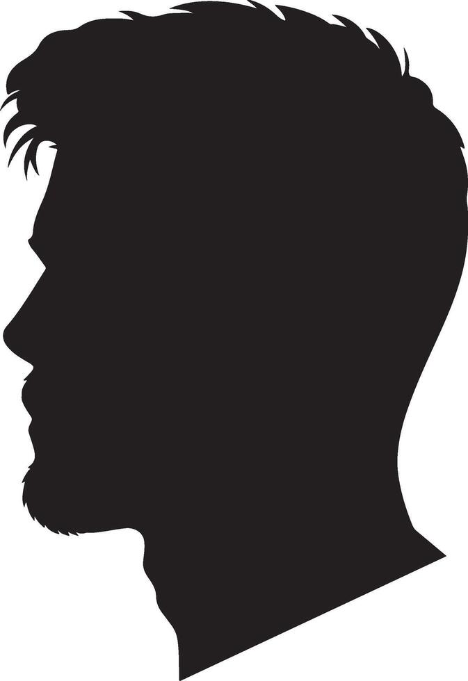 Stylized Man Head Silhouette on White Background vector