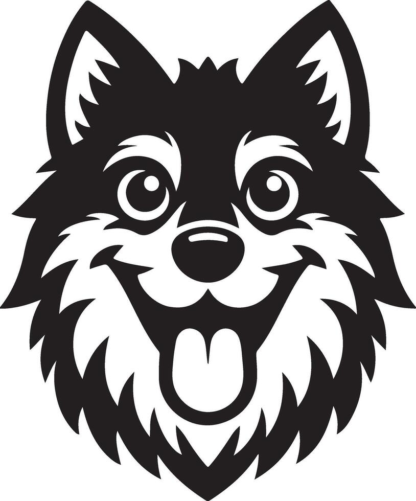 Wolf Head Silhouette Funny and Lighthearted Design vector