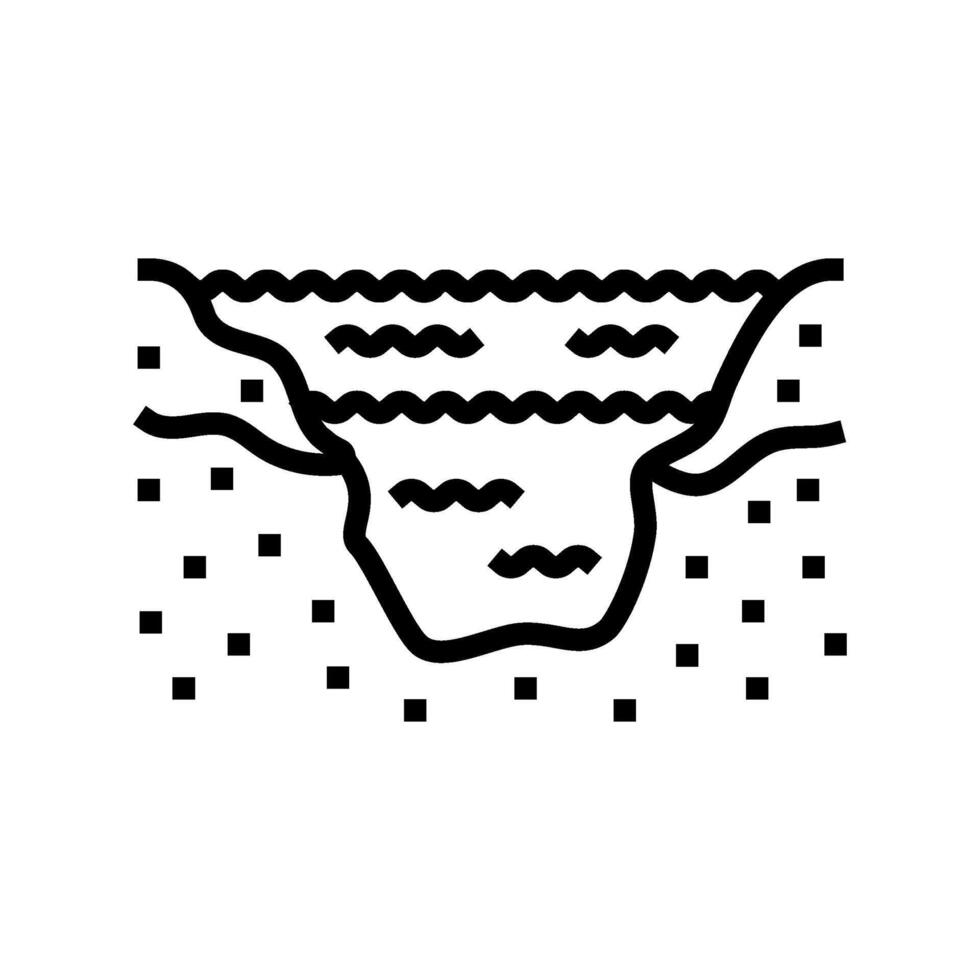 overflowing river disaster line icon illustration vector