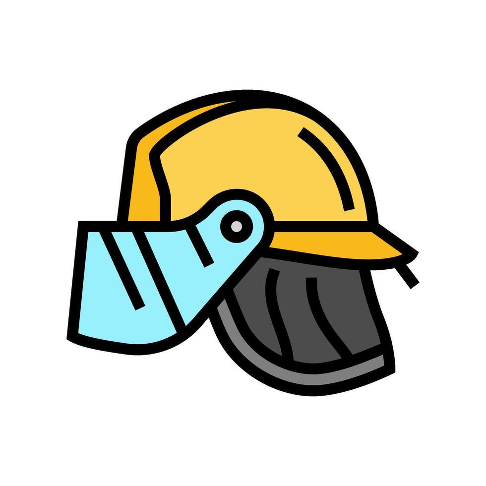 firefighter helmet wildfire disaster color icon illustration vector