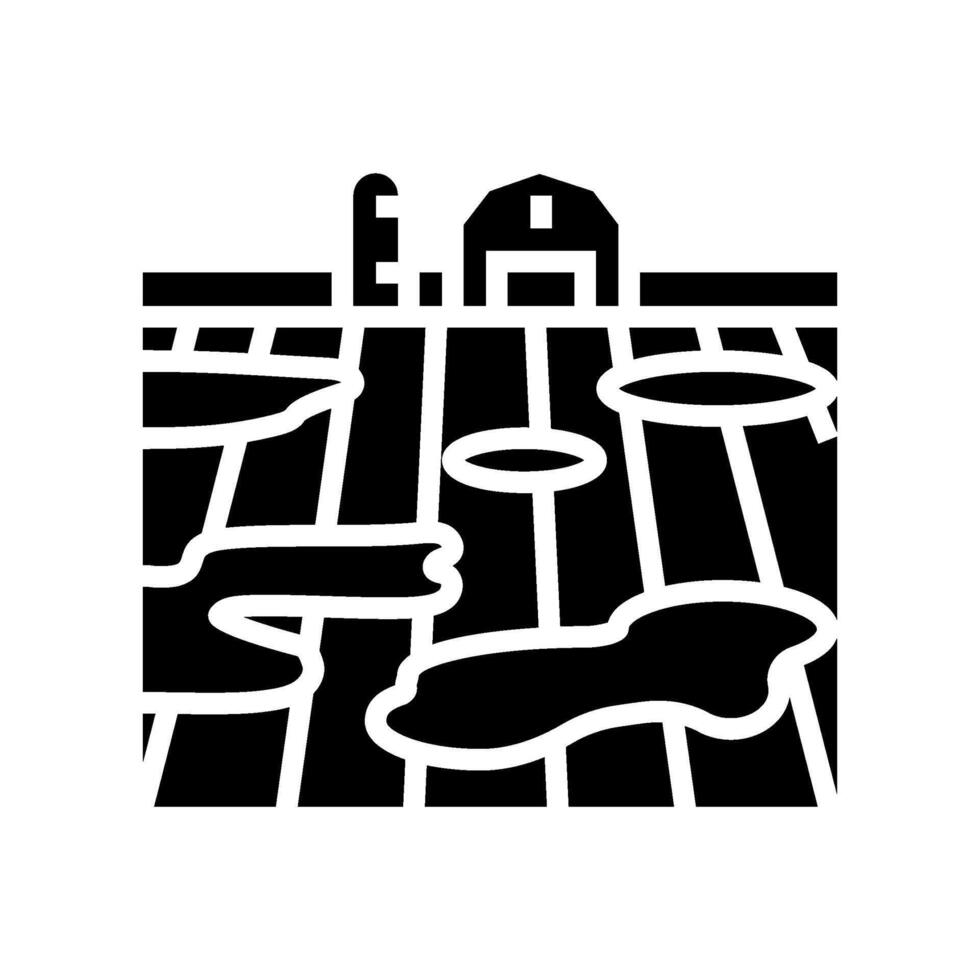 flooded farmland disaster glyph icon illustration vector