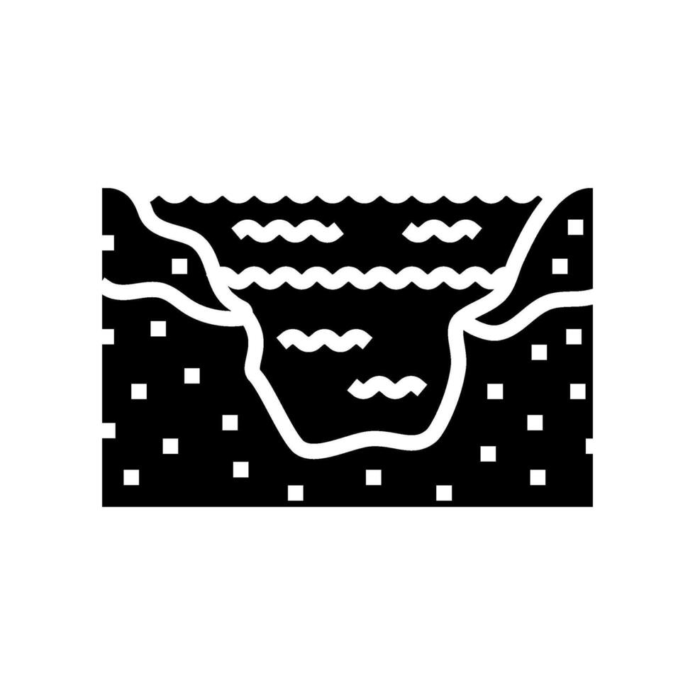 overflowing river disaster glyph icon illustration vector