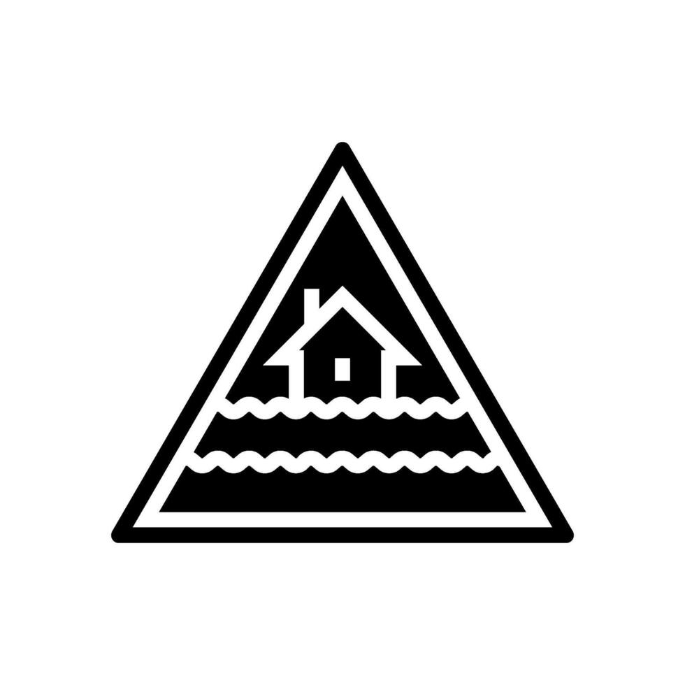 emergency flood warning glyph icon illustration vector