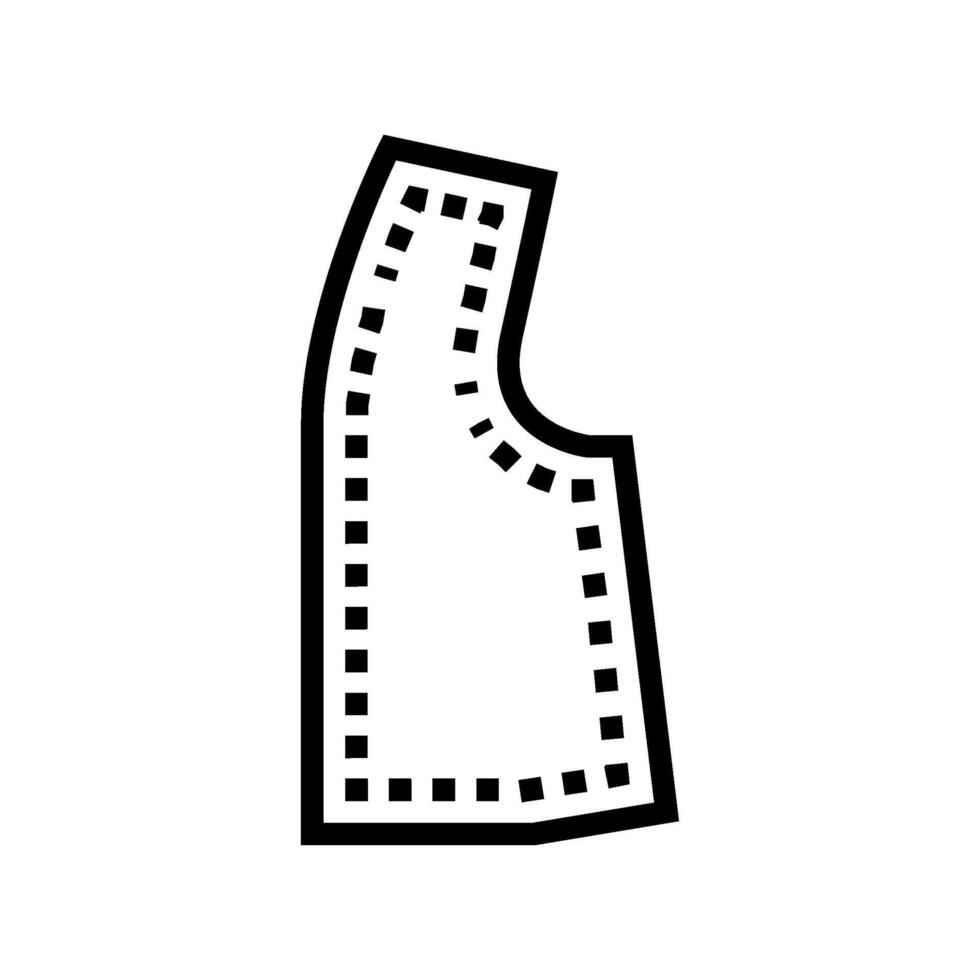 seam allowance dressmaking fashion line icon illustration vector