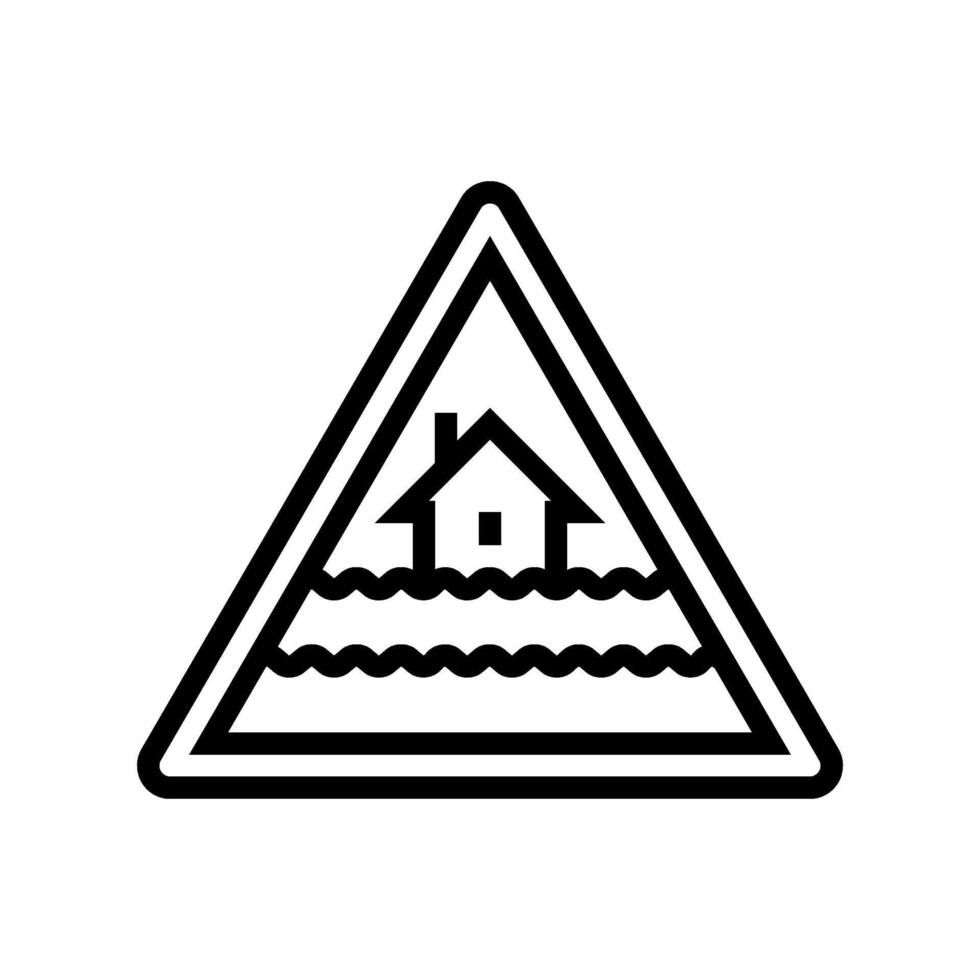 emergency flood warning line icon illustration vector