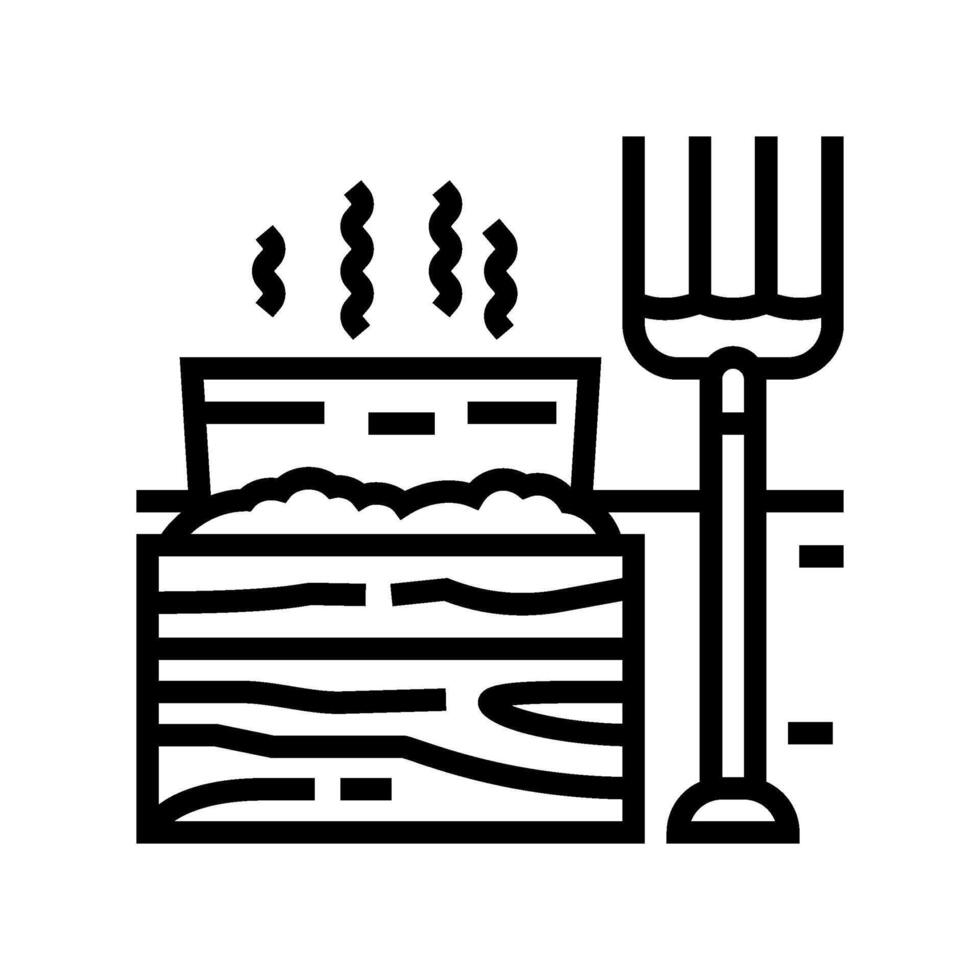 composting garden maintenance line icon illustration vector