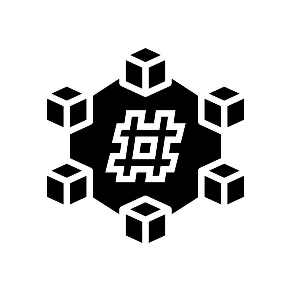 hash rate cryptocurrency mining glyph icon illustration vector