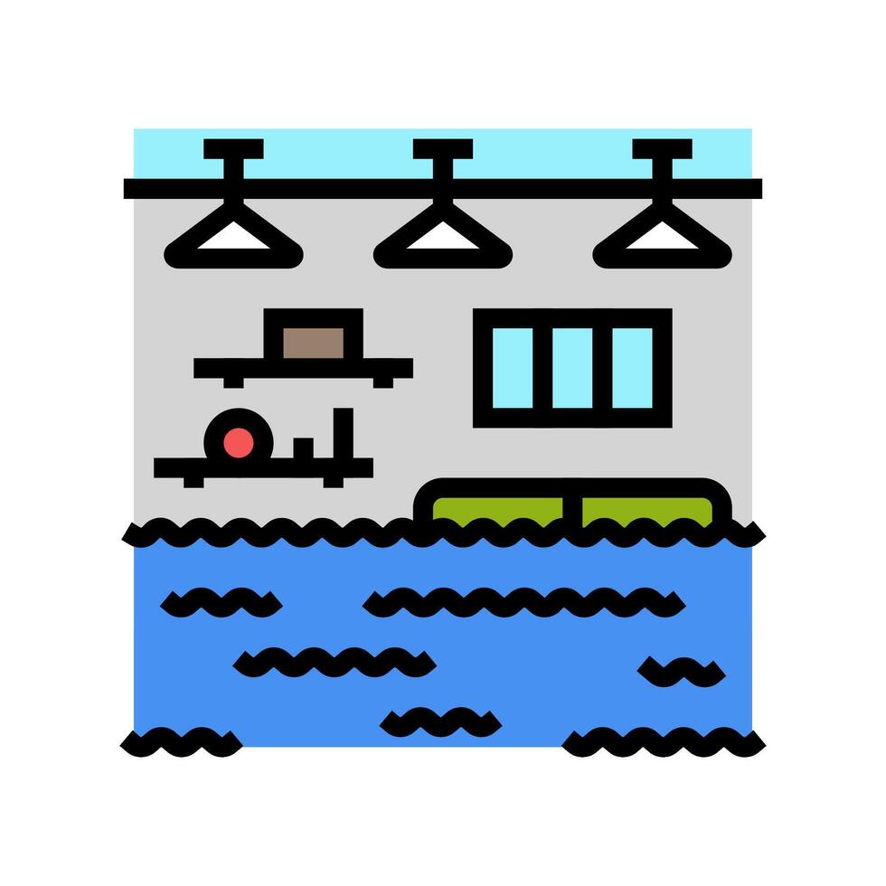 water rising inside home color icon illustration vector