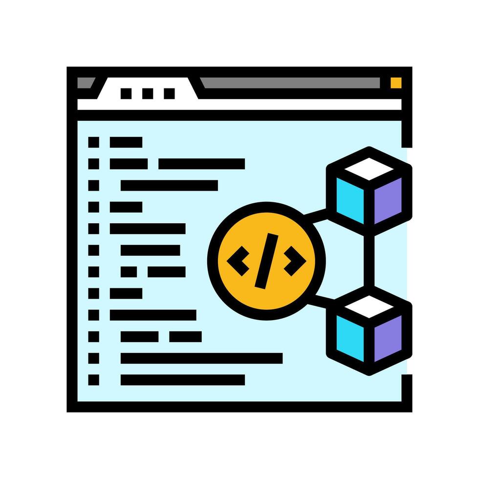 software cryptocurrency mining color icon illustration vector