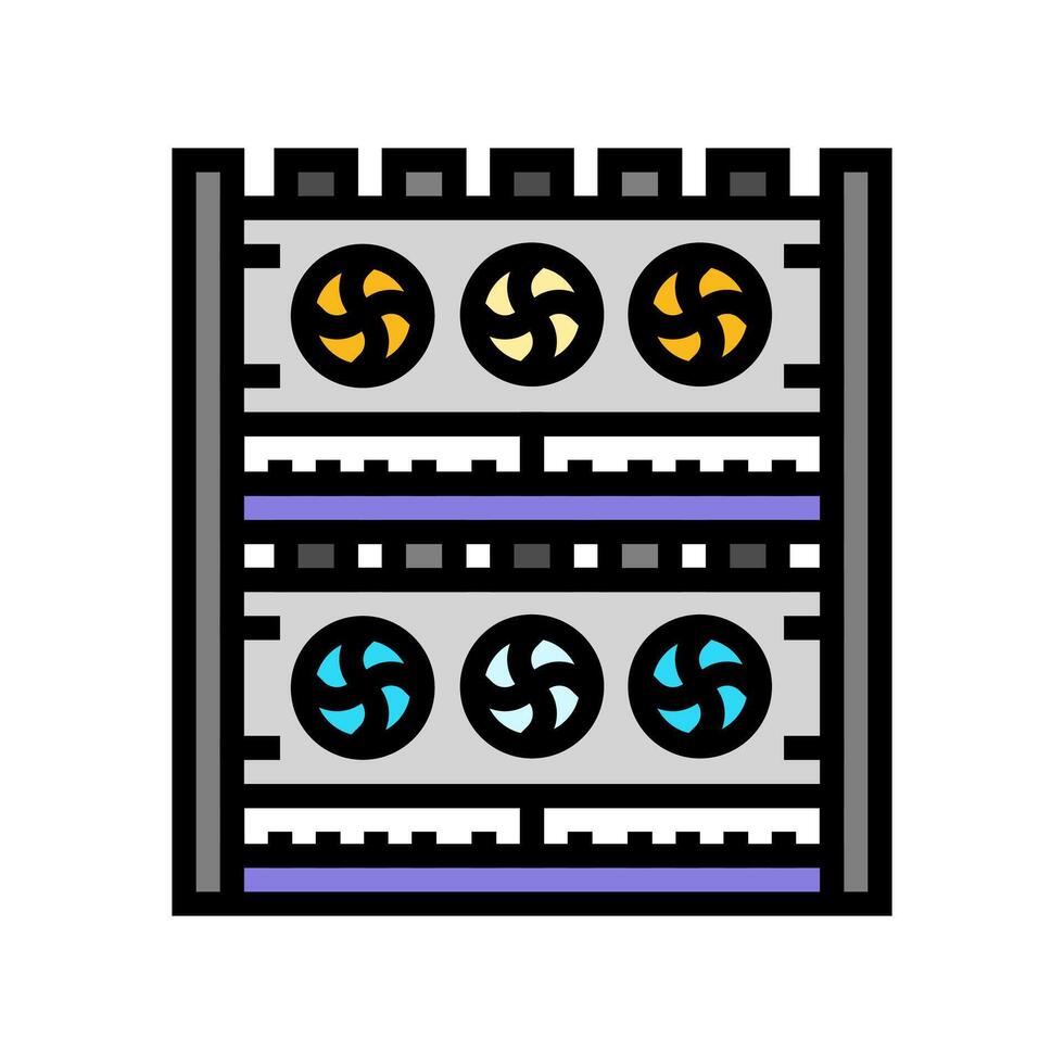 farm cryptocurrency mining color icon illustration vector