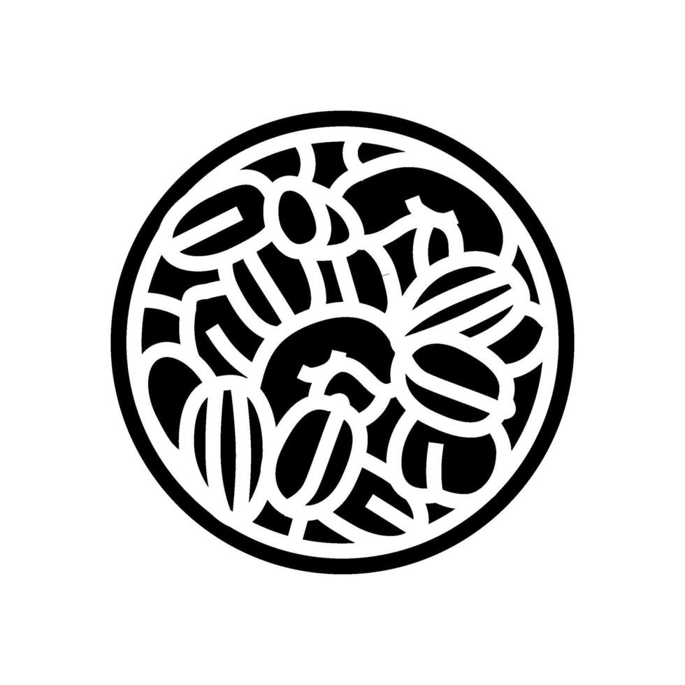 nuts raw foodist glyph icon illustration vector