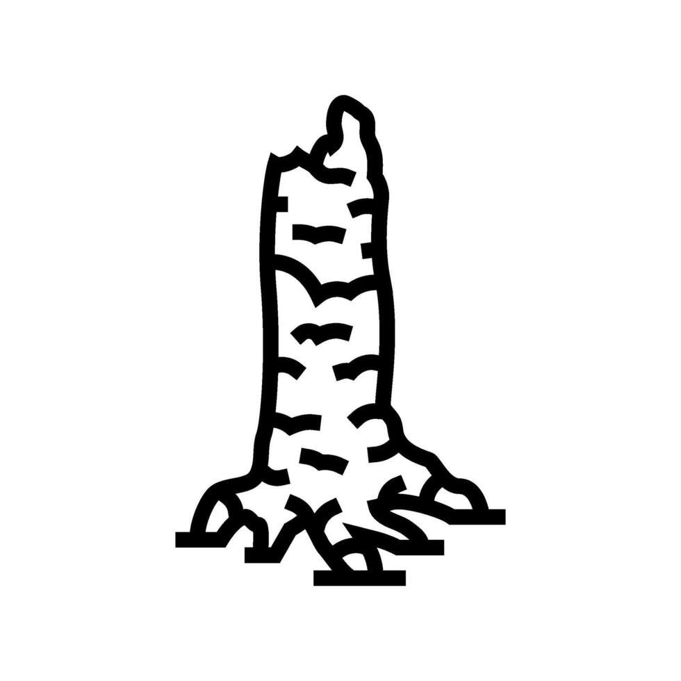 charred tree trunk wildfire disaster line icon illustration vector