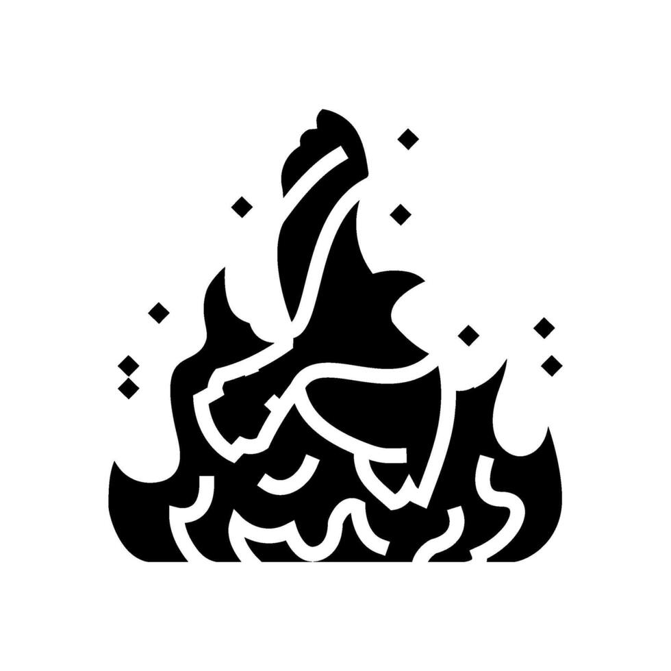 birds on fire wildfire disaster glyph icon illustration vector