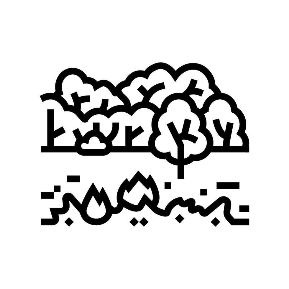 arson forest wildfire disaster line icon illustration vector