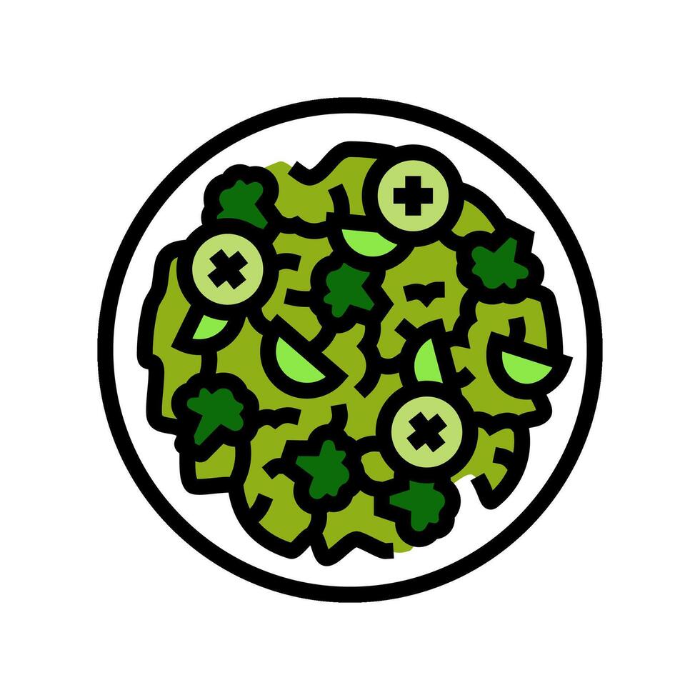green salad raw foodist color icon illustration vector