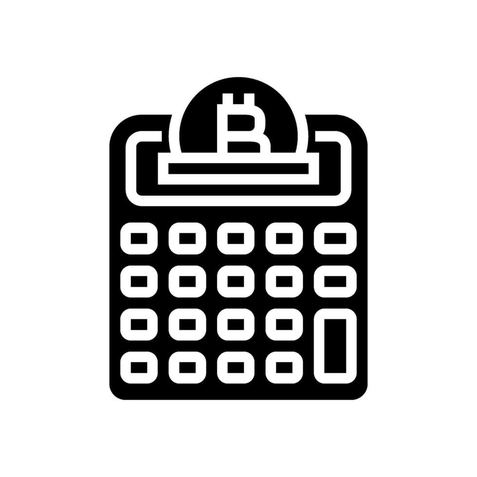 calculator cryptocurrency mining glyph icon illustration vector