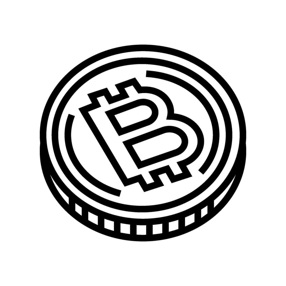 cryptocurrency token cryptocurrency mining line icon illustration vector