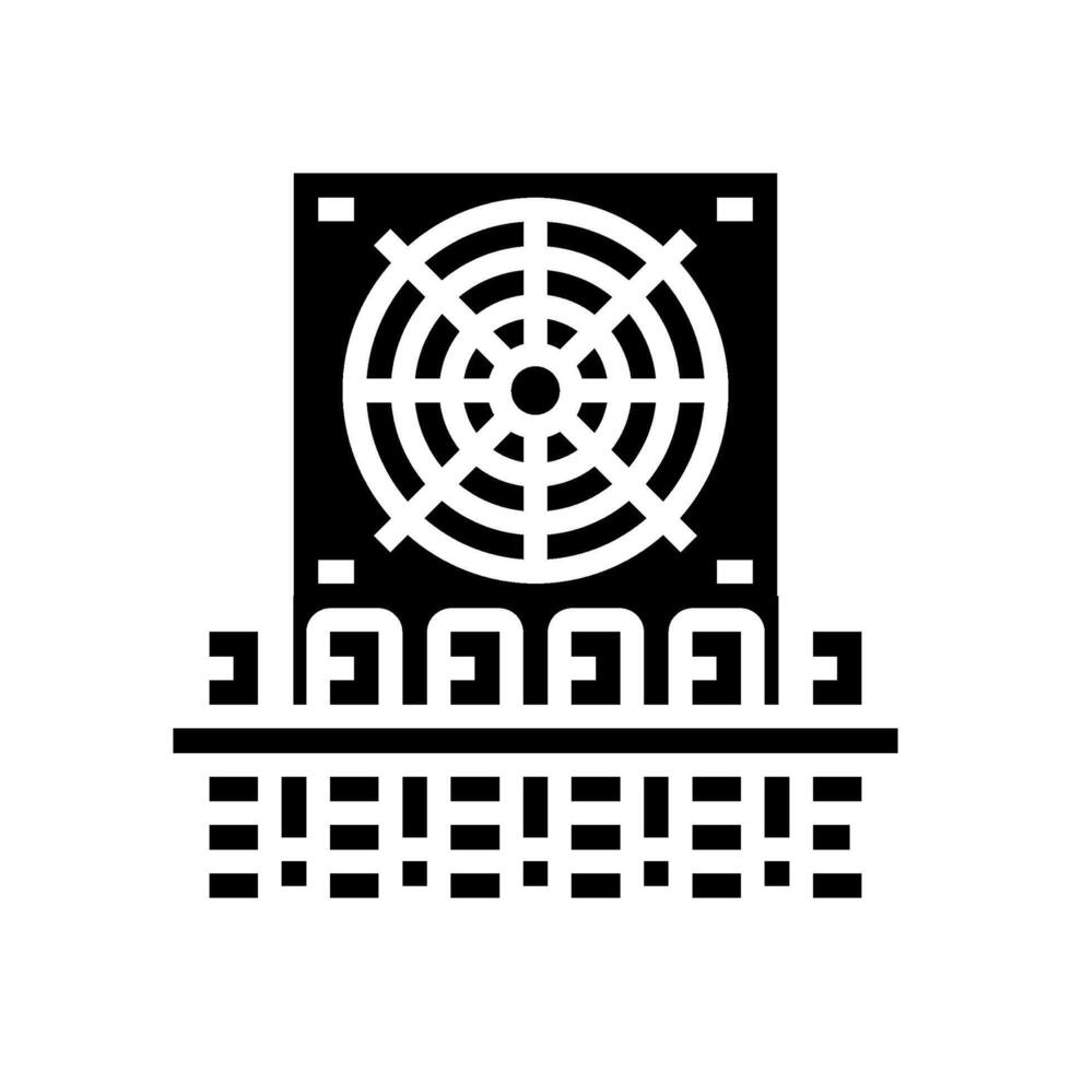 cooling system cryptocurrency mining glyph icon illustration vector